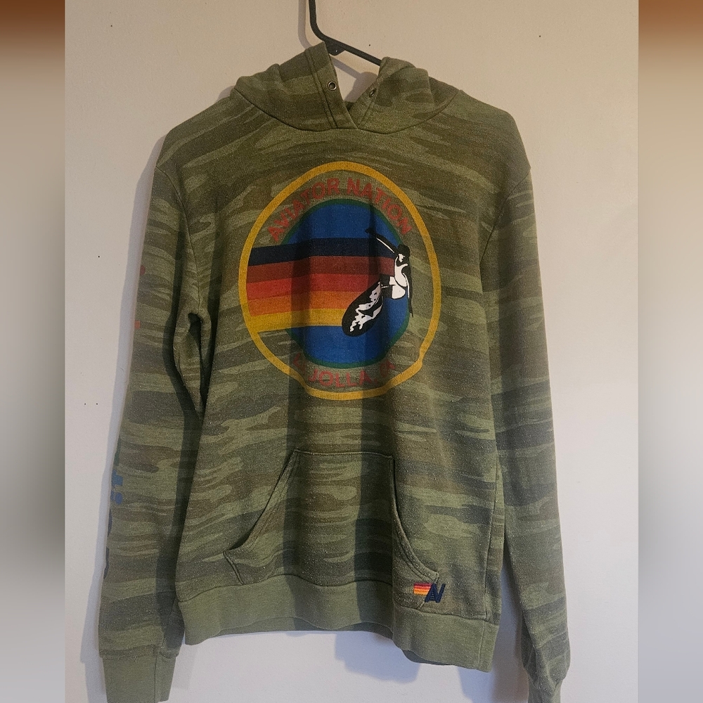 Aviator Nation Camo Pullover Hoodie – Size Large – Unisex - Picture 2 of 10